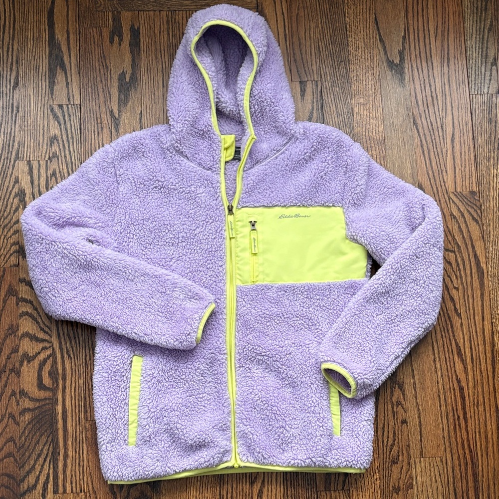Eddie Bauer Kids Purple and Yellow Fleece Hoodie